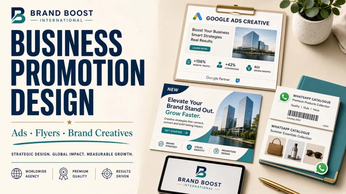 Graphic designer for business promotion: ads, flyers and brand creatives cover by Brand Boost International