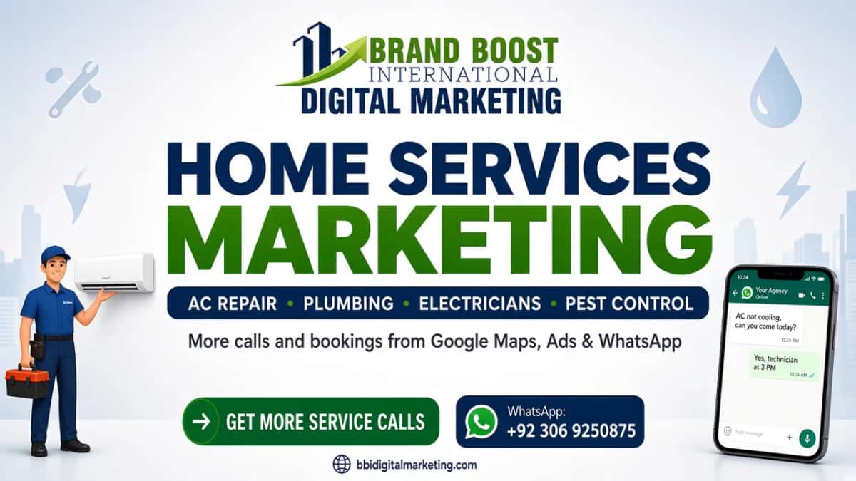 Home services marketing for AC repair, plumbing, electricians and pest control by Brand Boost International