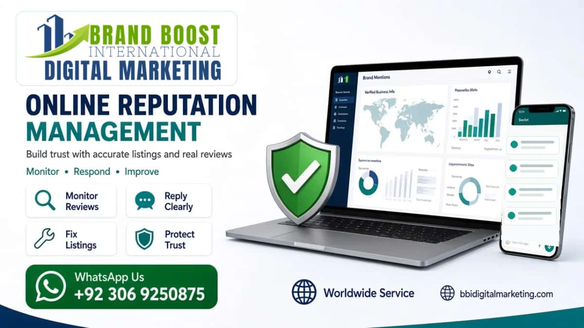 Online reputation management for monitoring reviews, fixing listings and protecting trust by Brand Boost International