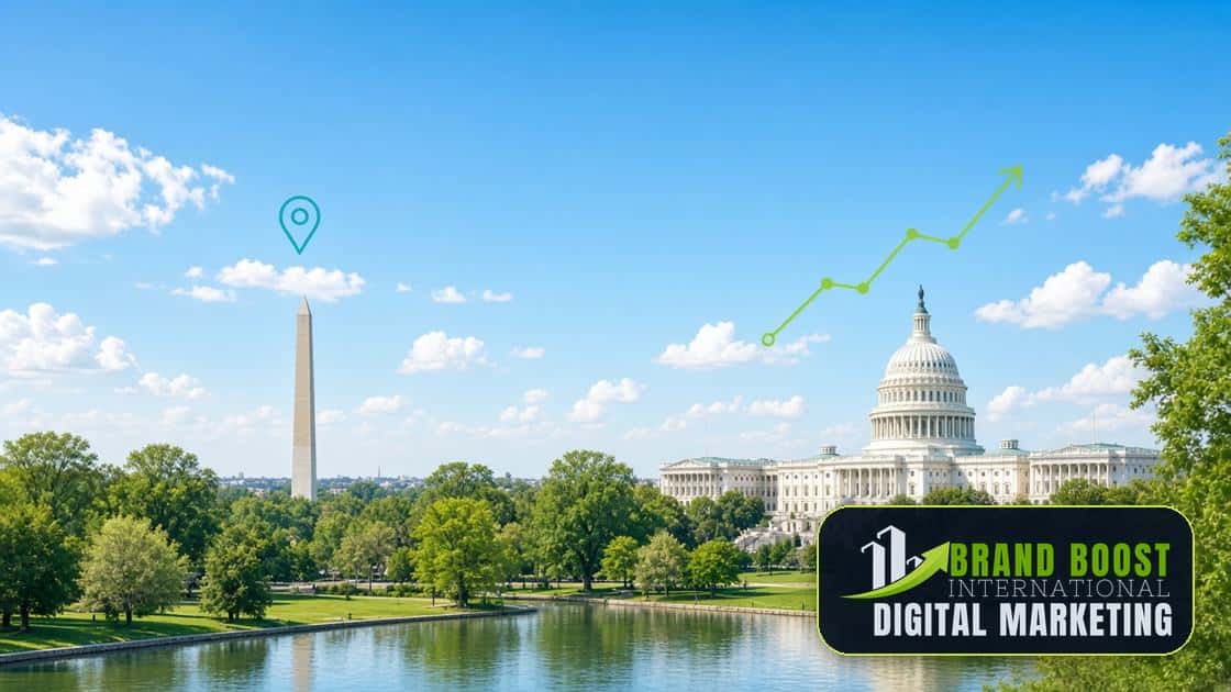 US Capitol and Washington Monument, Washington DC, with Brand Boost International graphics