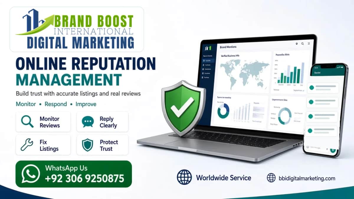 Online reputation management for monitoring reviews, fixing listings and protecting trust by Brand Boost International