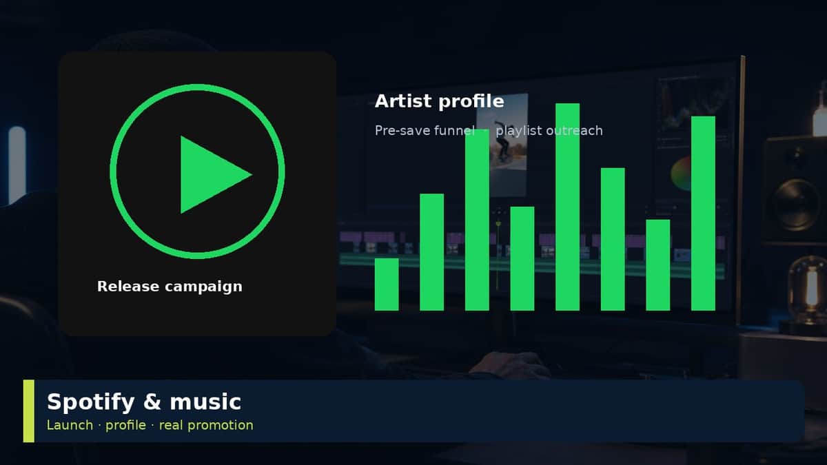 Spotify and music promotion creative setup for Brand Boost International