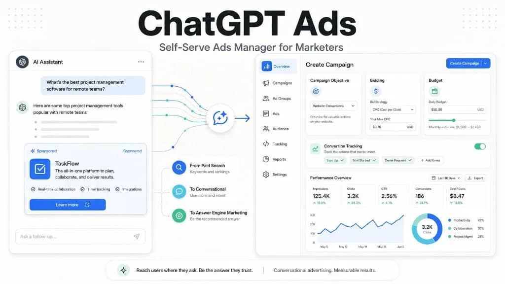 ChatGPT Ads Manager: campaigns, creatives, budgets and conversion tracking by Brand Boost International