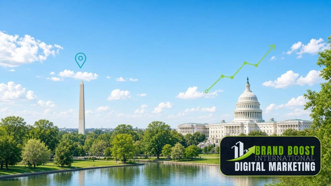 US Capitol and Washington Monument, Washington DC, with Brand Boost International graphics