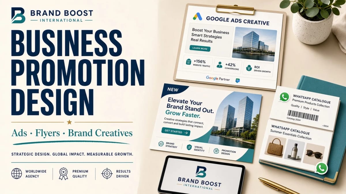Graphic designer for business promotion: ads, flyers and brand creatives cover by Brand Boost International