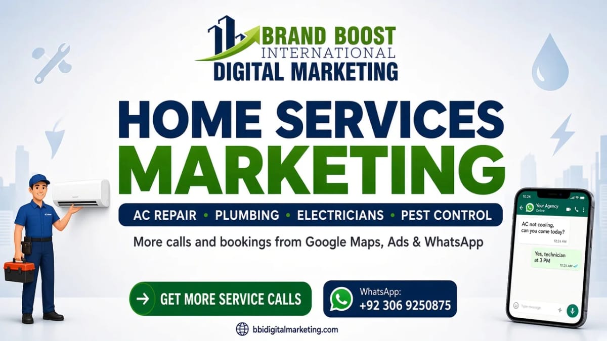 Home services marketing for AC repair, plumbing, electricians and pest control by Brand Boost International