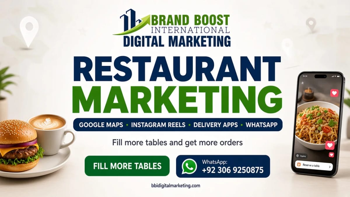Restaurant marketing: Google Maps, Instagram reels, delivery apps and WhatsApp by Brand Boost International